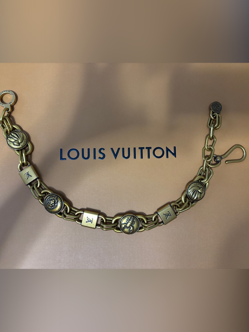Louis Vuitton Gold-Tone Medallion Chain